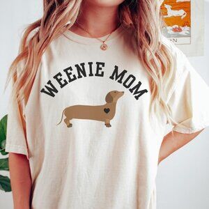 Weenie Mom Crewneck Tshirt, Gift for Dachshund Lovers